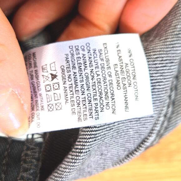 Lucky Brand men's Gray jeans fit acid wash patched/repaired knees size 32 - Picture 6 of 8